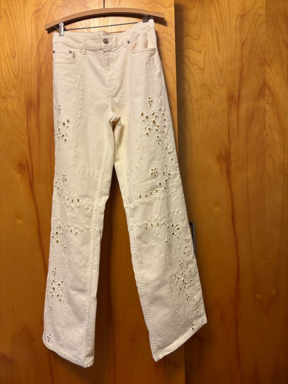 LoveShackFancy Dellah Floral Cut-Out Jean